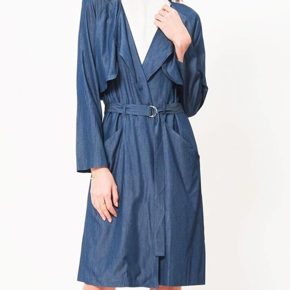 ASTR The Label Denim Trench Jacket - Picture 1 of 8